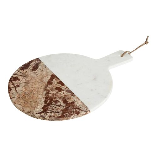 White / Brown Marble Round Paddle Board