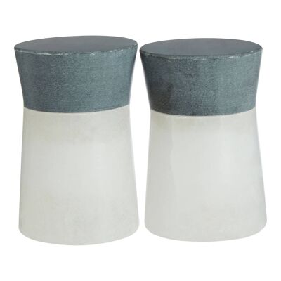 White / Grey Finish Salt and Pepper Set