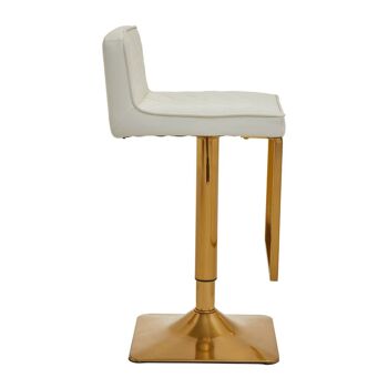 Tabouret De Bar Blanc Et Or Avec Base Carrée 9