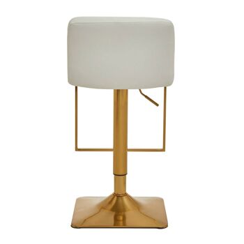 Tabouret De Bar Blanc Et Or Avec Base Carrée 10