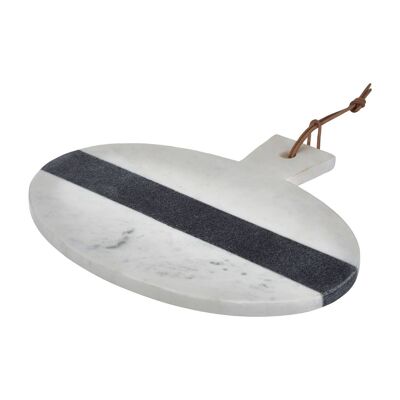 White and grey marble round paddle board
