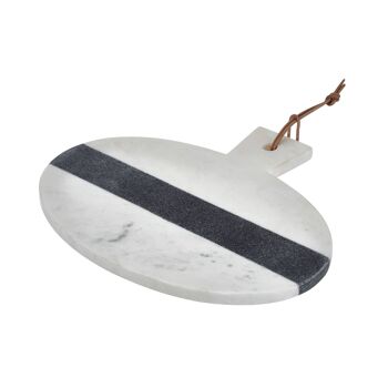 Planche à pagaie ronde en marbre blanc et gris 3