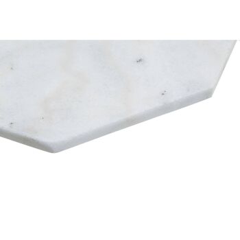Dessous de plat en marbre octogonal au fini blanc 5