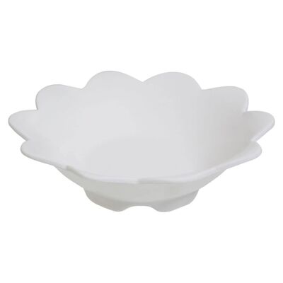 White Flower Shaped Fruit Bowl