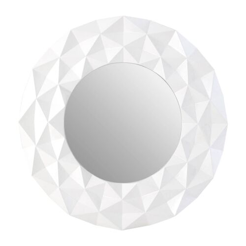 White High Gloss 3D Design Wall Mirror