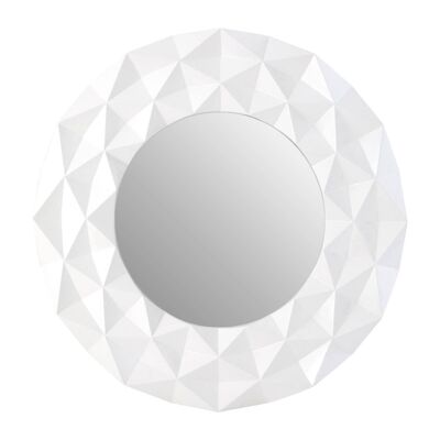 White High Gloss 3D Design Wall Mirror