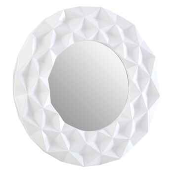 Miroir mural design 3D blanc brillant 3