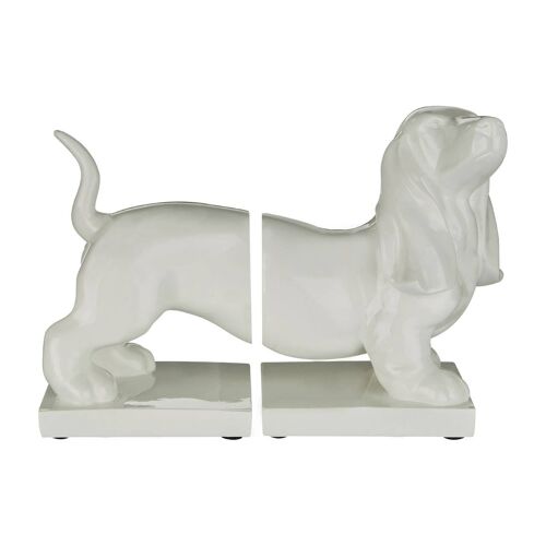 White High Gloss Dog Bookends