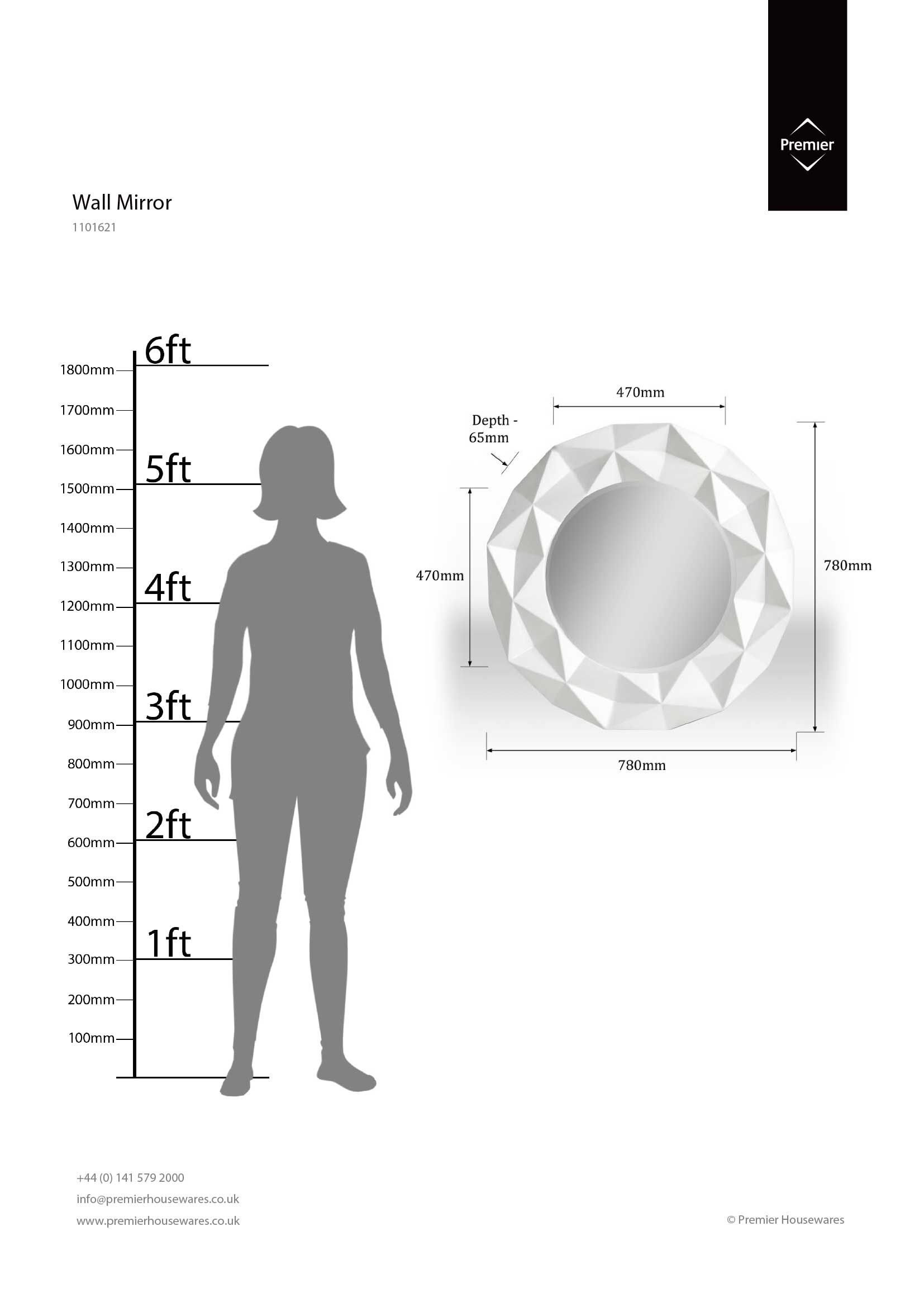 Weißer Hochglanz-PU-Wandspiegel