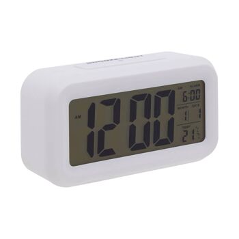 Horloge numérique LCD blanche 1