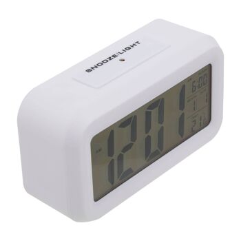 Horloge numérique LCD blanche 3