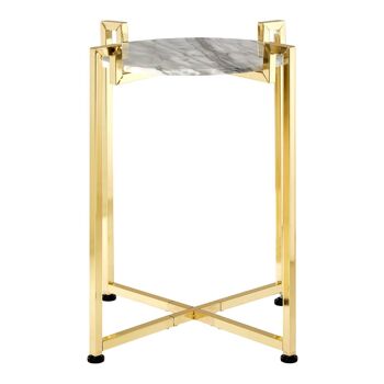 Table d'appoint en marbre blanc avec base en or chaud 1