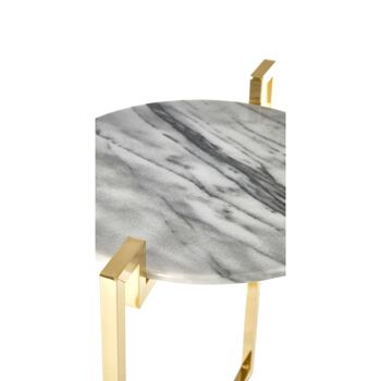 Table d'appoint en marbre blanc avec base en or chaud 4