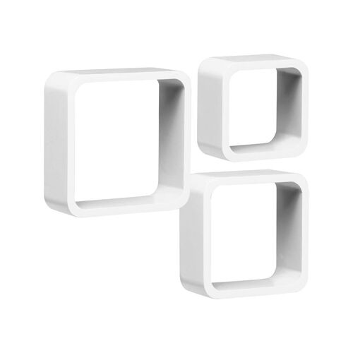 White MDF Wall Cubes - Set of 3