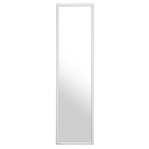 White Plastic Frame Over Door Mirror