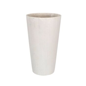 Grand vase fuselé en polyrésine blanche 1