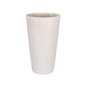 Grand vase fuselé en polyrésine blanche 3