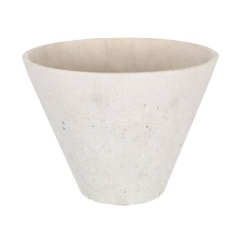 Vase à bords ronds en polyrésine blanche 4
