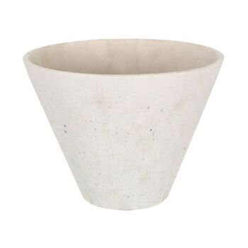 Vase à bords ronds en polyrésine blanche 8