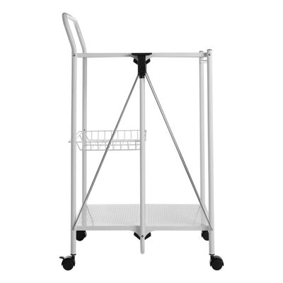 White Rectangular Folding Kitchen Trolley