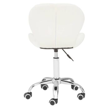 Chaise de bureau à domicile matelassée en velours blanc 5