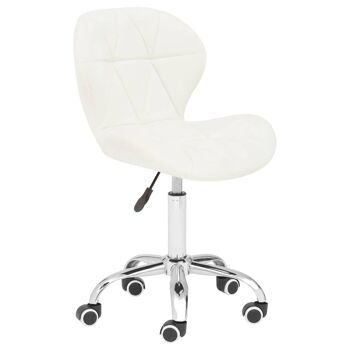 Chaise de bureau à domicile matelassée en velours blanc 7