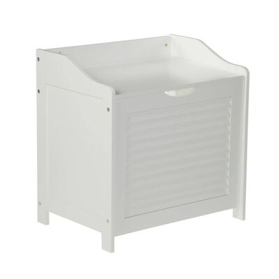 White Wood Laundry Storage Cabinet