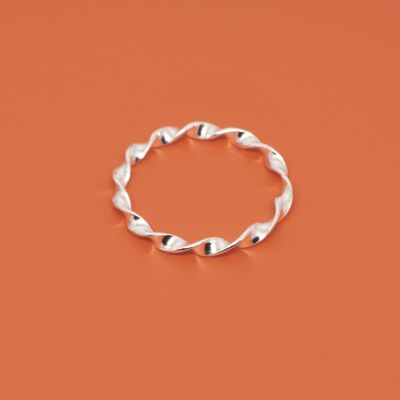anillo retorcido - plata