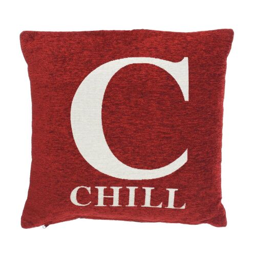 Words 'Chill' Red Cushion