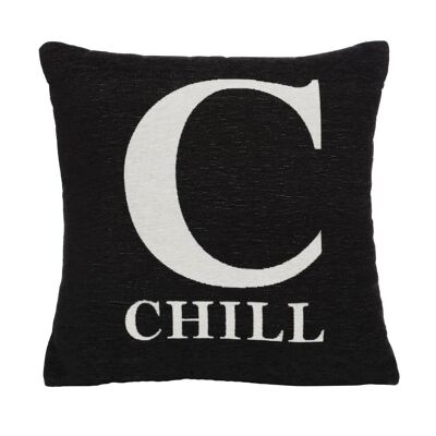 Words 'Chill' Black Cushion