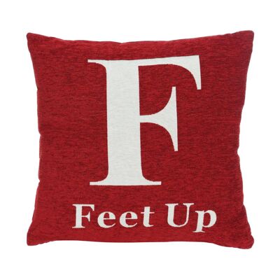 Words 'Feet Up' Red Cushion