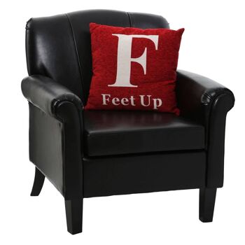 Coussin Mots 'Feet Up' Rouge 4