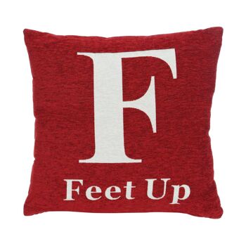 Coussin Mots 'Feet Up' Rouge 5