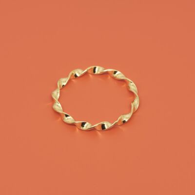 anillo retorcido - oro