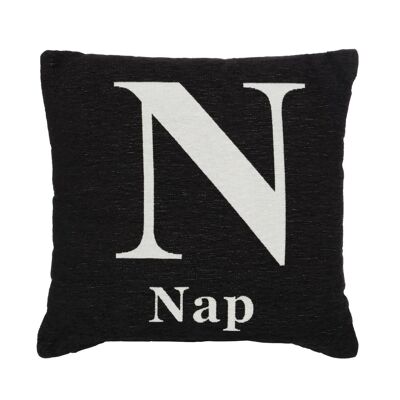 Words 'Nap' Black Cushion