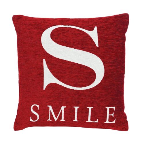 Words 'Smile' Red Cushion