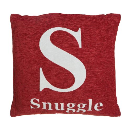 Words 'Snuggle' Red Cushion