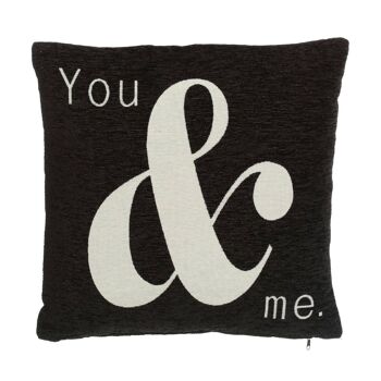 Coussin Mots 'Toi & Moi' Noir 1