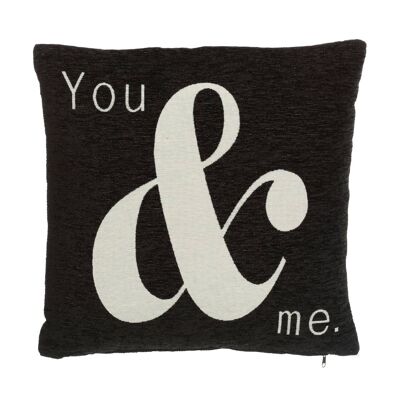 Words 'You & Me' Black Cushion