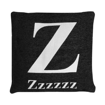 Words 'Zzzzzz' Black Cushion