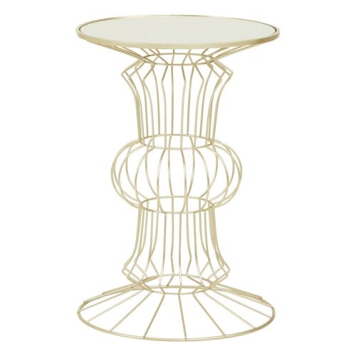 Yaxi Light Gold Finish Frame Table
