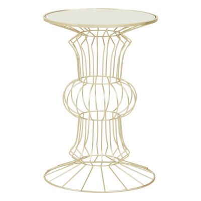 Yaxi Light Gold Finish Frame Table