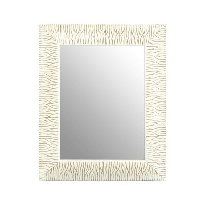 Zelma Antique White / Brush Gold Wall Mirror