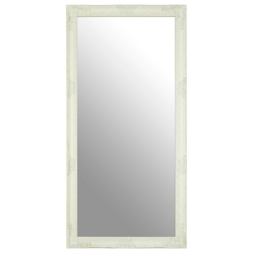 Zelma White/Brushed Gold Finish Wall Mirror