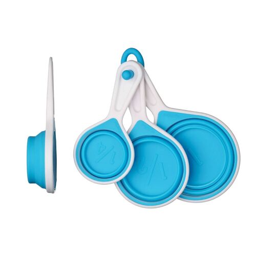 Zing Blue Silicone Measuring Cups - Set of 4