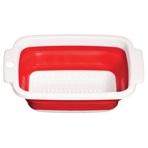 Zing Red and White Collapsible Colander