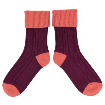 SLOUCH SOCKS - cashmere mix - RED/ORANGE 3