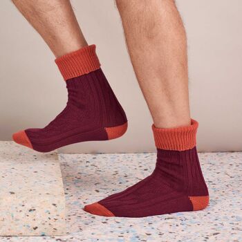 SLOUCH SOCKS - cashmere mix - RED/ORANGE 2