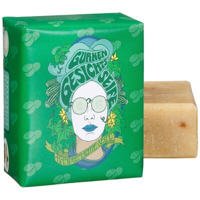 Handmade cucumber facial soap with argan oil