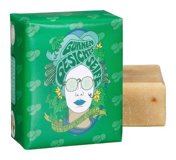 Savon facial artisanal au concombre et à l'huile d'argan